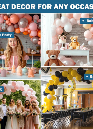 KICNIC Balloon Arch Strip Kit for Garland, 32.8 Feet Balloon Tape Strips and 200 Glue Point Dot Stickers for Party Wedding Birthday Baby Shower Graduation Decorations
