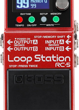 BOSS RC 5 Loop Station | Advanced Looping Features in a Compact Pedal | 32 Bit AD/DA and 32 bit Floating Point Processing | 13 Hours Record Time | Multi Color LCD | MIDI/IO & USB Connectivity