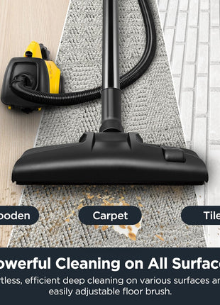Eureka 3670M Canister Cleaner, Lightweight Powerful Vacuum for Carpets and Hard Floors, w/ 5bags,Yellow