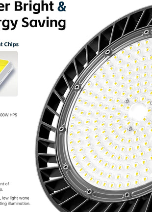 lvsdak UFO LED High Bay Lights 200W 30000LM 5000K 6 Pack | with Plug Suitable for Warehouse Workshop Factory Gym Garage Barn AC100-277V