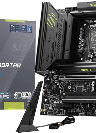 MSI MAG B860M Mortar WiFi Motherboard, mATX - Supports Intel Core Ultra Processors (Series 2), LGA 1851 - DDR5 Memory Boost 9200+ MT/s OC, 1 x PCIe 5.0 x16, 1 x M.2 Gen5, 5G LAN, Wi-Fi 7