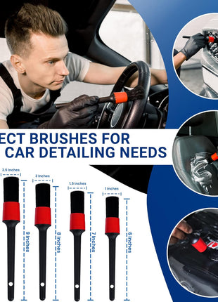 31pcs Car Detailing Kit Interior and Exterior Cleaner, Car Cleaning Kit with Professional Car Detailing Brush Set, Car Wash Kit and Auto Detailing Kit. Reusable, Perfect for Cars and Bikes