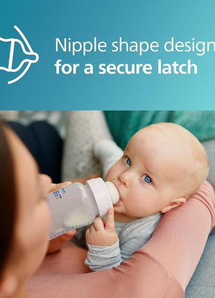 Philips Avent Anti-Colic Nipples, Medium Flow, BPA-Free, 4-Pack | For Ages 3 Month+, Reduces Colic and Gas with Anti-Colic Valve, Secure Latch, Ribbed Collapse-Free Design, SCY763/44