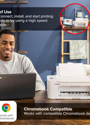 Canon PIXMA TS3720 Wireless All-in-One Printer for Basic Home Printing, White