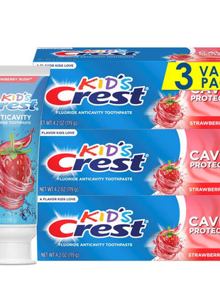 Crest Kid's Cavity Protection Toothpaste, Crest Kids Toothpaste, For Children And Toddlers 2+, Sparkle Fun, 4.6 Oz (Pack of 3), Toothpaste For Kids, Packaging may vary