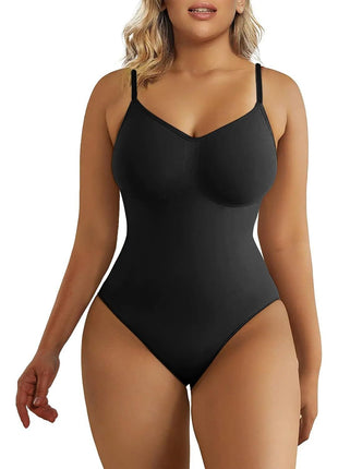 SHAPERX Women's Shapewear Bodysuit Tummy Control Body Shaper Seamless Sculpting Snatched Waist Body Suit,SZ5215-Black-S/M(One piece)