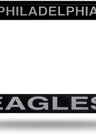 Rico Industries NFL Football Primary Black Chrome Frame with Plastic Inserts 12 inch x 6 inch Car/Truck Auto Accessory