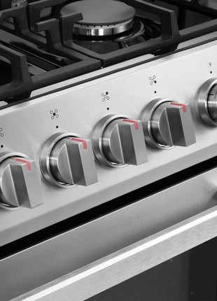 COSMO COS-305AGC 30 in. 5.0 cu. ft. Freestanding Single Oven Gas Range with 5 Burner Cooktop and Heavy Duty Cast Iron Grates in Stainless Steel