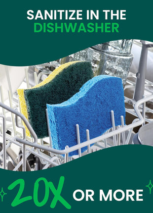 Scotch-Brite Zero Scratch Scrub Sponge, 6 Kitchen Sponges for Cleaning Around the Home, Bathroom & More, Scratch-Free Dish Scrubber, Multi-Surface Safe, Best for Nonstick Pots and Pans