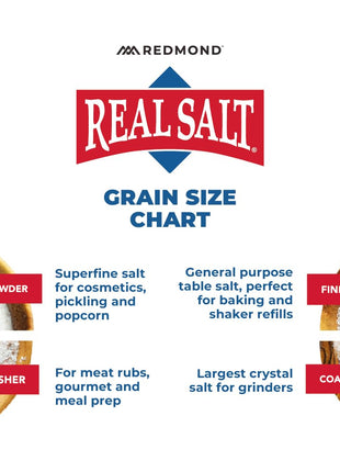 Redmond Real Salt - Ancient Fine Sea Salt, Unrefined Mineral Salt, 16 Ounce Pouch (1 Pack)