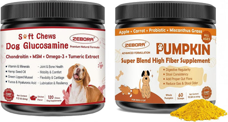 Glucosamine for Dogs Soft Chews & Pumpkin Powder for Dogs
