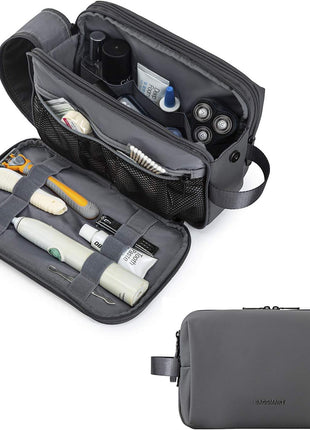 BAGSMART Toiletry Bag for Men, Travel Toiletry Organizer Dopp Kit Water-resistant Shaving Bag for Toiletries Accessories, Door Room Essentials, Black-medium