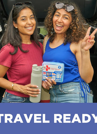BAND AID Brand Travel Ready Portable Emergency First Aid Kit for Minor Wound Care, Perfect for Home, Car, Travel, Camping Essentials & Outdoor Emergency Kit, 80 Pieces
