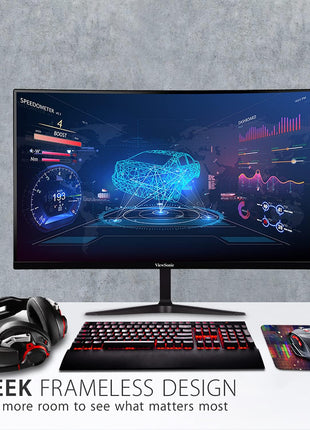 ViewSonic VX2718-2KPC-MHD 27 Inch Curved 1440p 1ms 180Hz Gaming Monitor with FreeSync Premium, Eye Care, HDMI and Display Port