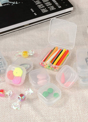 40-Pack Clear Square Plastic Storage Containers with Lids | Mini size 1.37 x 1.37 x 0.7 inches, empty, ideal for earplugs, pills, jewelry, hardware, and small craft items
