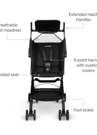 Munchkin Sparrow Travel Baby Stroller for Babies and Toddlers, Ultra Compact and Lightweight, Great for Airplane and Everyday Car Trips, Black