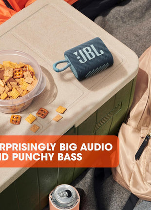 JBL Go 3 - Portable Mini Bluetooth Speaker, big audio and punchy bass, IP67 waterproof and dustproof, 5 hours of playtime, speaker for home, outdoor and travel (Teal)