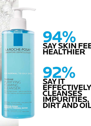 La Roche-Posay Toleriane Purifying Foaming Facial Cleanser, Oil Free Face Wash for Oily Skin and for Sensitive Skin with Niacinamide, Pore Cleanser Won't Dry Out Skin, Unscented