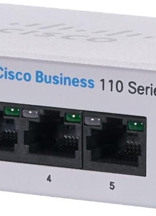 Cisco Business CBS110-5T-D Unmanaged Switch | 5 Port GE | Desktop | Ext PS | Limited Lifetime Protection (CBS110-5T-D-NA)