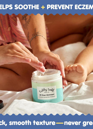 Tubby Todd All Over Ointment, Baby Eczema Cream for Sensitive Skin | Multi-Purpose Baby Skin Relief Cream for Dry Skin, Steroid & Gluten Free, 3.5 oz and 8 oz, 2 Pack, Fragrance Free