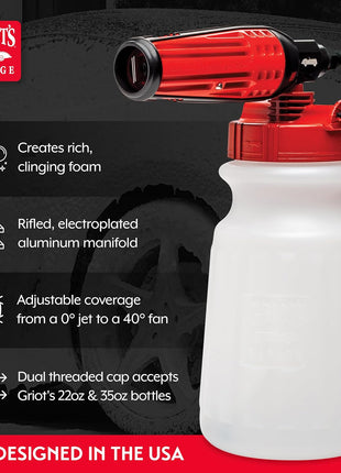 Griot's Garage Brilliant Finish Foam Cannon for Pressure Washers, Foam Cannon
