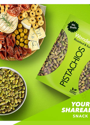 Wonderful Pistachios No Shells, Roasted & Salted Nuts, 24 Ounce Resealable Bag, Protein Snacks, Gluten Free, Healthy Snack