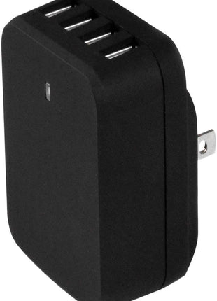 StarTech.com 4-Port Travel USB Wall Charger - 34W/6.8A International Travel Adapter - Portable USB Charging Station (USB4PACBK), Black