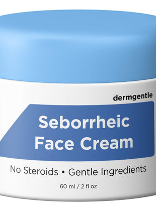 Seborrheic Dermatitis Face Cream for Sensitive Skin - Hydrates & Supports the Skin Barrier with MCT Oil, Squalane - Moisturizing Face, Scalp and Body Cream - No Steroids, Gentle Ingredients