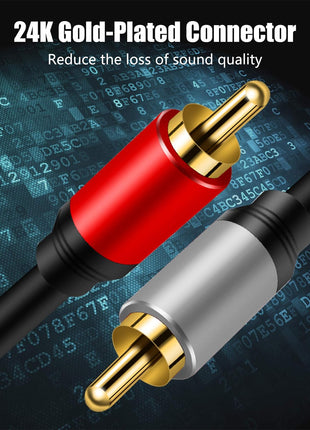 Tan QY 2RCA to 2RCA Cable 3Ft, Gold-Plated 2 RCA Male to 2 RCA Male Stereo Audio Cable for Home Theater, HDTV, Gaming Consoles, Hi-Fi Systems (3Ft/1M)