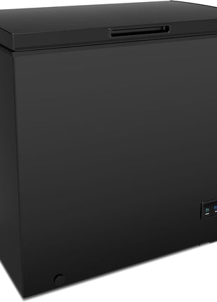 FRIGIDAIRE EFRF7003-BLACK Chest Deep Freezer, 7 Cu. Ft, Black Adjustable Thermostat-Removable Vinyl Coated Wire Basket-Easy Defrost Drain