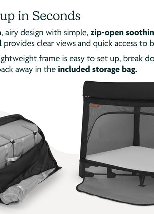 UPPAbaby Remi Playard | Deluxe 3-in-1 Portable Playard, Bedside Bassinet + Travel Crib| Mesh Bassinet, Mattress, Organic Cotton Mattress Cover + Storage Bag Included | Jake (Charcoal)