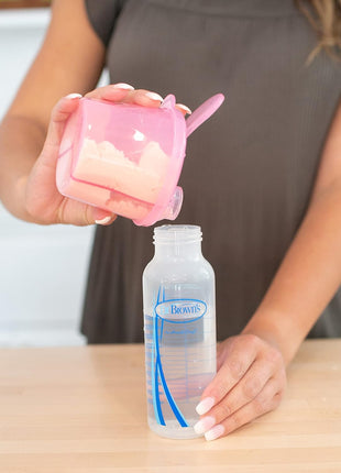 Dr. Brown's Travel Formula Dispenser with Lid, BPA Free - Pink - Holds 27oz