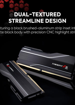 G.SKILL Trident Z5 Neo Series DDR5 RAM (AMD EXPO) 32GB (2x16GB) 6000MT/s CL30-38-38-96 1.35V Desktop Computer Memory U-DIMM - Matte Black (F5-6000J3038F16GX2-TZ5N)