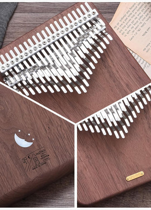 LingTing Kalimba 42 keys Solid Walnut Wood Thumb Piano Chromatic Mbira Finger Piano Gift for Adult Beginners Professional(LT-K42W,Moon Whisperer)