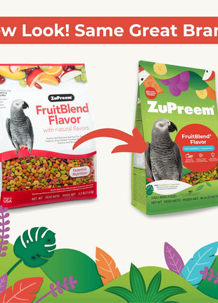 ZuPreem FruitBlend Bird Pellets, Daily Bird Food for Parrot, Conure, Caique, African Grey, Eclectus, Small Cockatoo, Core Nutrition for Medium Large Birds, Parrot Food (ML, 3.5 lbs)