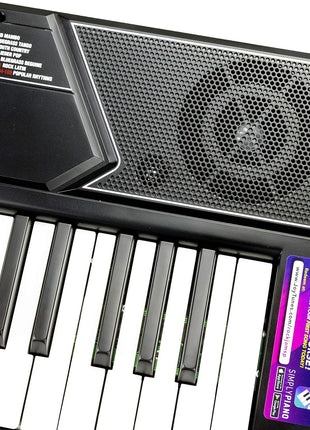 RockJam 61 Key Keyboard Piano Stand With Pitch Bend Kit, Piano Bench, Headphones, Simply Piano App & Keynote Stickers