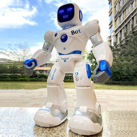 Ruko 1088 Smart Robot Toy for Kids, Large Programmable Interactive Gift | Support Remote Control & App Control & Voice Command, Birthday Gift for Boys & Girls Ages 4 5 6 7 8 9, Blue