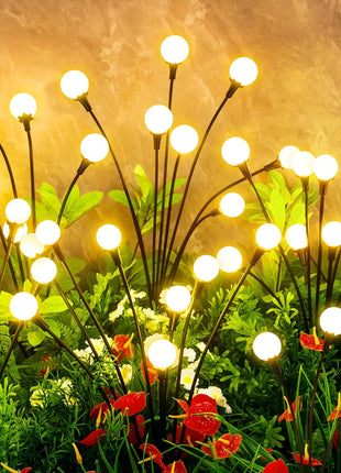 Solar Lights Outdoor Waterproof 4 Pack of 32 LEDs Garden Patio Firefly Decoration Unique Gifts Women Grandparents