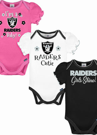 Gerber NFL Baby-Girls NFL Team 3 Pack Short Sleeve Onesie Bodysuit