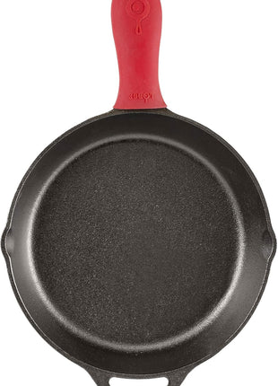 Lodge Silicone Hot Handle Holder - Heat-Resistant Cast Iron Skillet Handle Cover for Pans 9 Inches & Larger - Dishwasher-Friendly Silicone Hot Grip Sleeve - Reusable Skillet Accessory - Red