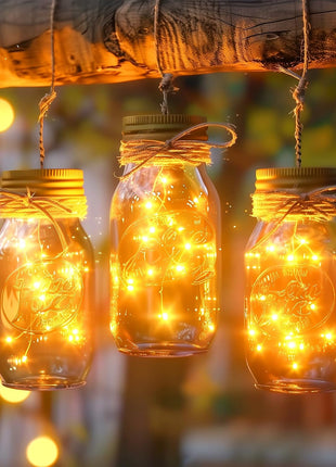 Minetom Fairy Lights Plug in, 33Ft 100 LEDs Waterproof Silver Wire Firefly Lights, Adaptor Included, Starry String Lights for Wedding Indoor Outdoor Christmas Patio Garden Decoration, Warm White