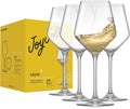 JoyJolt Layla White Wine Glasses, Set of 4 Italian Glasses, 13.5 oz Clear ??Made in Europe