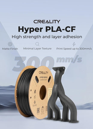 Creality 3D Printer Filament PLA Carbon Fiber Filament 1.75mm for K1C, Hyper PLA-CF for High Speed 50-300mm/s, 1kg(2.2lbs)/Spool, Dimensional Accuracy  0.03 mm (Black)