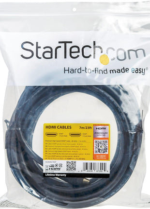 StarTech.com 23ft (7m) Premium Certified HDMI 2.0 Cable with Ethernet - High Speed Ultra HD 4K 60Hz HDMI Cable HDR10 - Long HDMI Cord (Male/Male Connectors) - For UHD Monitors, TVs, Displays (HDMM7MP)