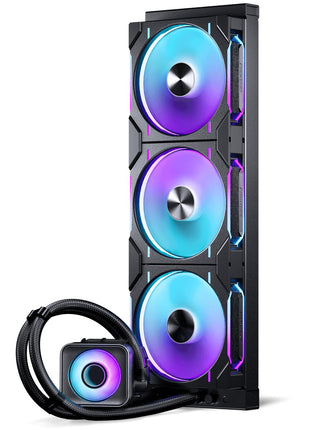 Phanteks Glacier One 420D30 X2 AIO Liquid CPU Cooler, Evolv X2 Aluminum Cap Design, 3X Performance D30-140 D-RGB Fans, for Intel LGA 1851, 1700, 1200, 115x and AMD AM4/AM5 sockets (Black)