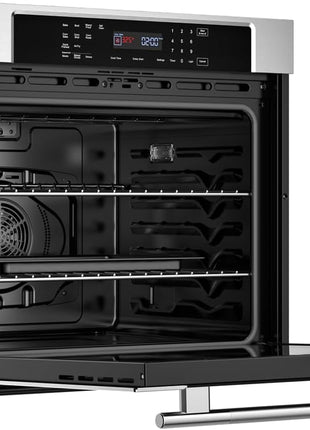 Empava 30" Electric Single Wall Oven Air Fryer Combo Convection Oven Built-in 10 Cooking Functions with LED Digital Display Convection Fan Touch Control in Stainless Steel EMPV-30WO04
