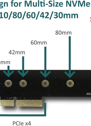 VANTEC M.2 NVME PCIE X4 Low Profile Adapter with 110 Length Support