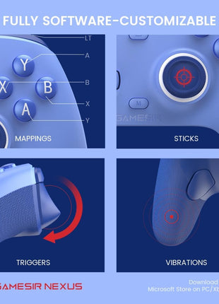 GameSir G7 SE Wired Controller for Xbox Series X|S, Xbox One & Windows 10/11, Plug and Play Gaming Gamepad with Hall Effect Joysticks/Hall Trigger, 3.5mm Audio Jack (Blue)