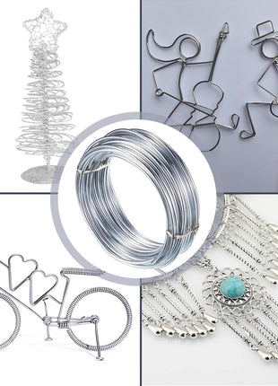 3mm Aluminum Craft Wire, 50 Feet 9 Gauge Bendable Anodized Metal Wire for Sculpting, Jewelry Making, Armature Making, Wire Weaving and Wrapping