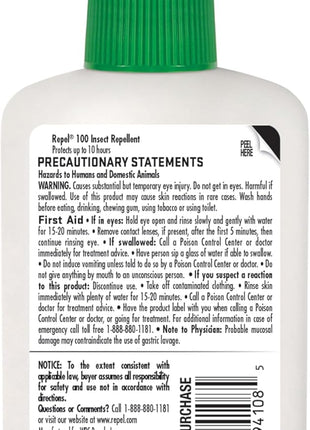 Repel 100 Insect Repellent, 4 Ounces, With DEET, 10-Hour Protection Long-Lasting Insect Repellent Pump Spray Repels Mosquitoes, Ticks, Gnats, Biting Flies, Chiggers And Fleas